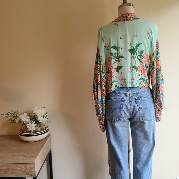 NWOT Lotus Kimono Top in Peacock - Picture 7 of 11